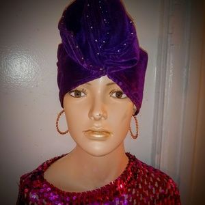 Purple Sparkle Turban-visit the moon fashion
